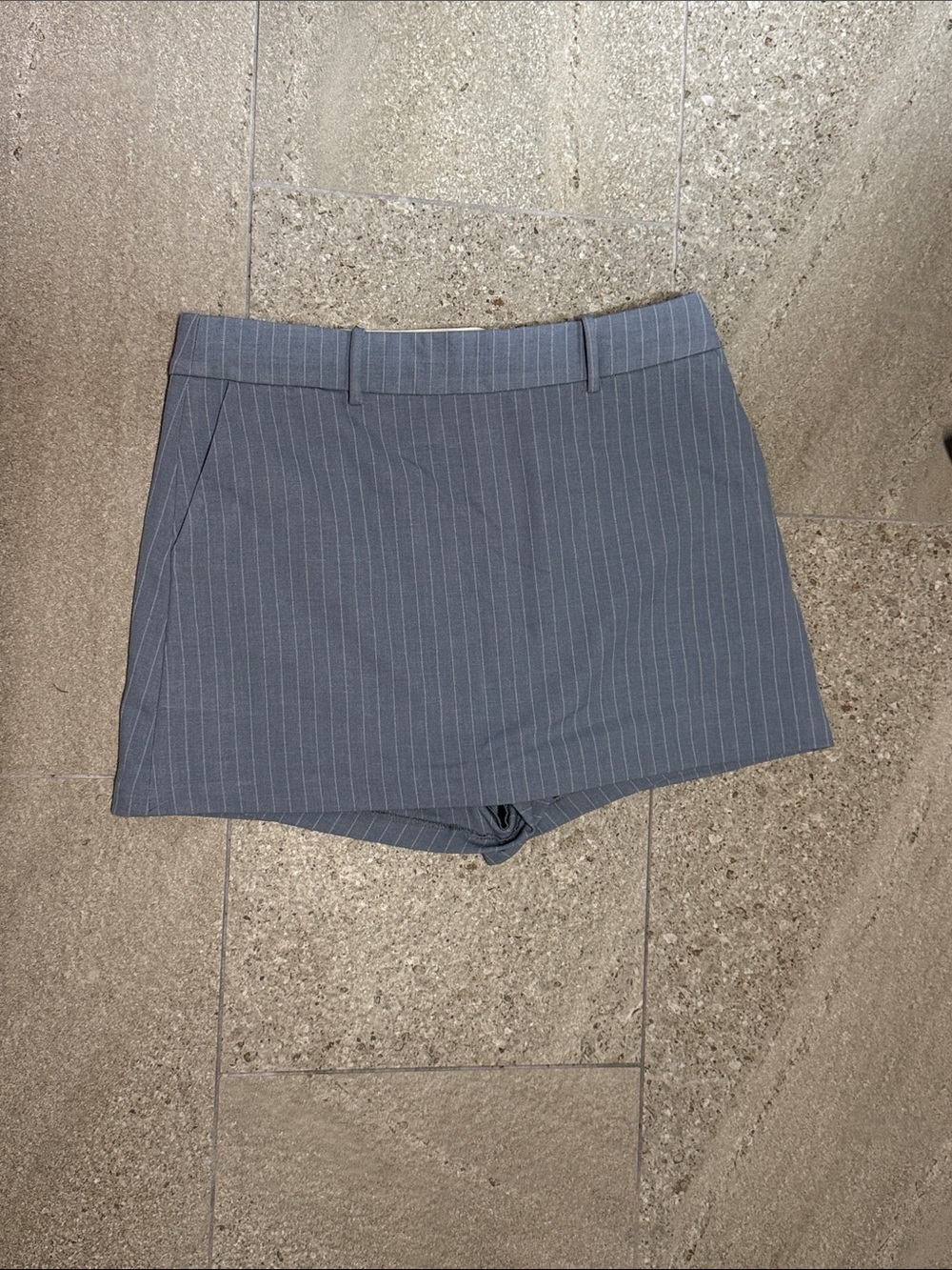 Pinstripe Tailored Gray Women’s Short Skort